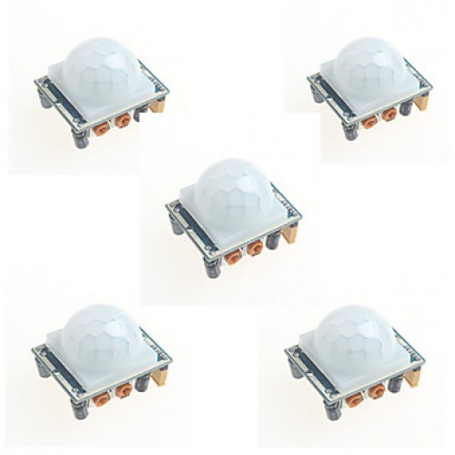 5PCS HC-SR501 Infrared Human Body Induction Module Pyroelectric Infrared Sensor Probe for Arduino