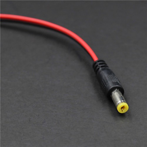 5.5mm x 2.1mm Female DC Power Connector w/ Leads - Black (28cm)