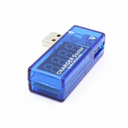 USB-AV USB Power Current Voltage Tester - Translucent Blue + Silver