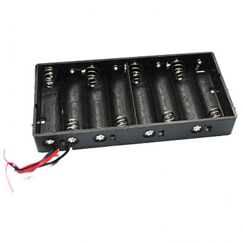 8 x AA Batteries Holder Case Box with Leads (Total 12V)